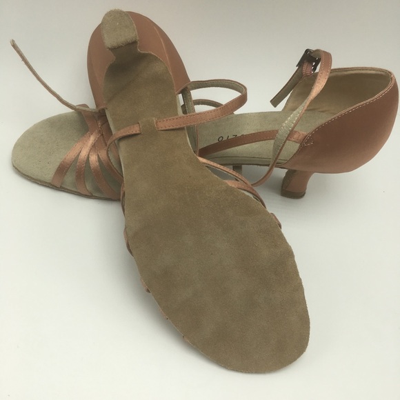 Angelo Luzio 5-strap ballroom shoe tan 10 - Picture 6 of 7